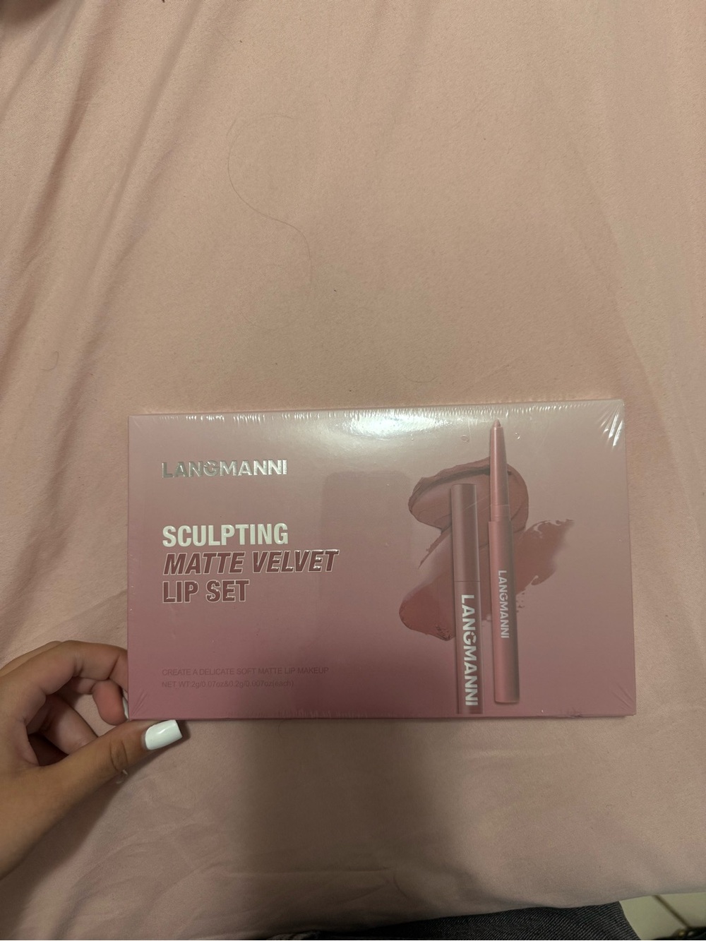 Langmanni Sculpting Matte Velvet Lip Set — Rose Pink